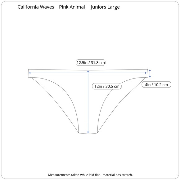 California Waves High Waist Swim Bikini Lace Up Sides Animal Juniors Large - Picture 13 of 14